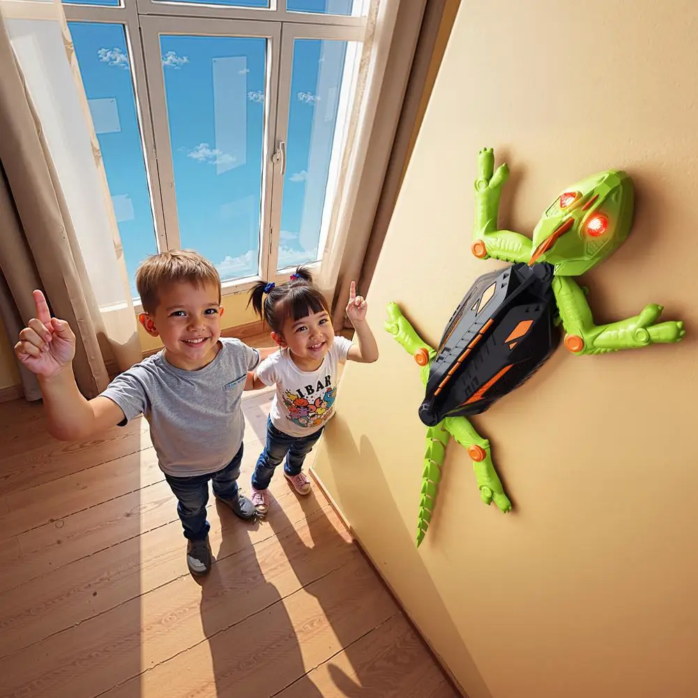 Remote Control Wall Climbing Gecko Robot Toy for Kids Rechargeable Anti-Fall Easy to Operate Simulated Animal Model Christmas Bi
