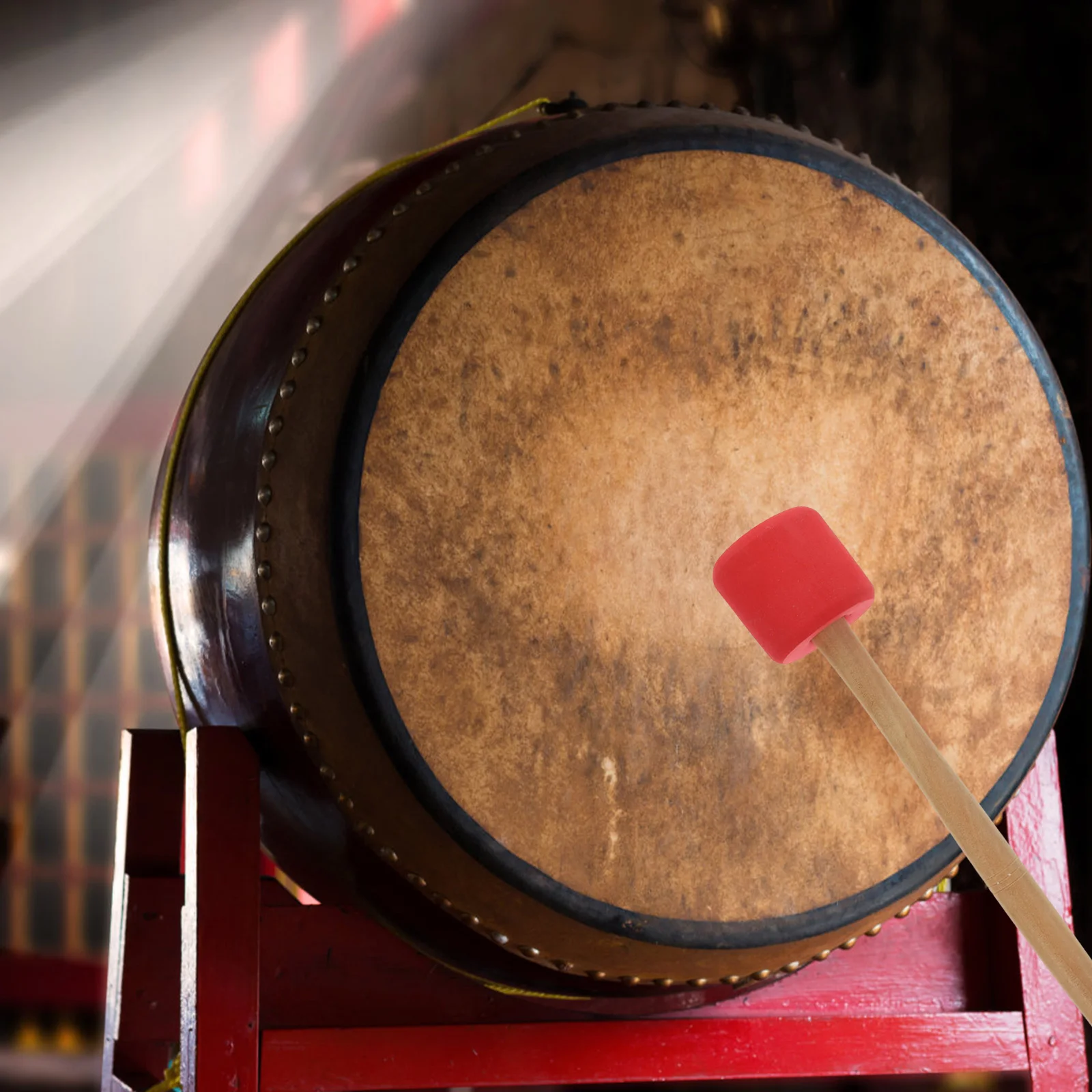 Martillo de tambor grande, cabeza de espuma, mango de madera, mazos de percusión ligeros para práctica de bombo, piezas de instrumentos musicales, 2 uds.