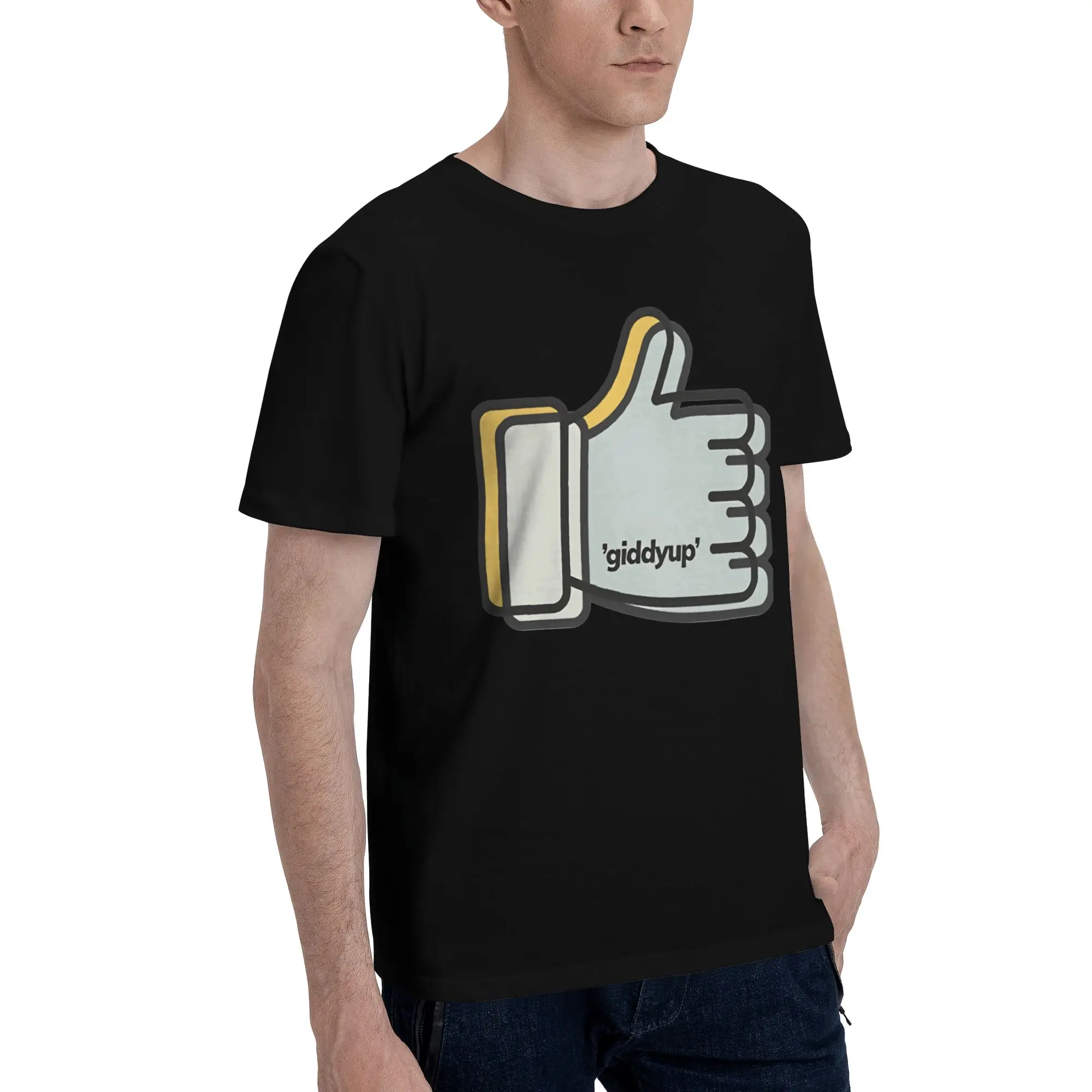 Giddyup  Men's T Shirt race horse giddy the f up Unique Tee Shirt Short Sleeve Crew Neck Pure Cotton Graphic Clothing T-Shirt