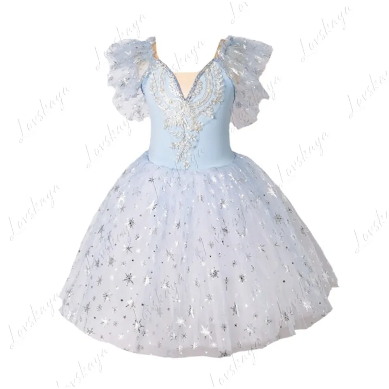 

Children's Ballet Skirts - Sequined Swan Lake, Ice Kingdom, Puff-sleeved Princess Dress, Performance Costumes