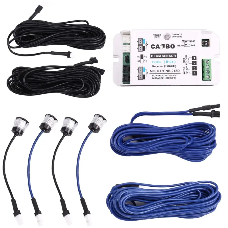 

【RECOMMEND】For Auto-Door For Auto-Door Compatible White Photoelectric Sensor Detector Single Dual 10M/30FT Distance