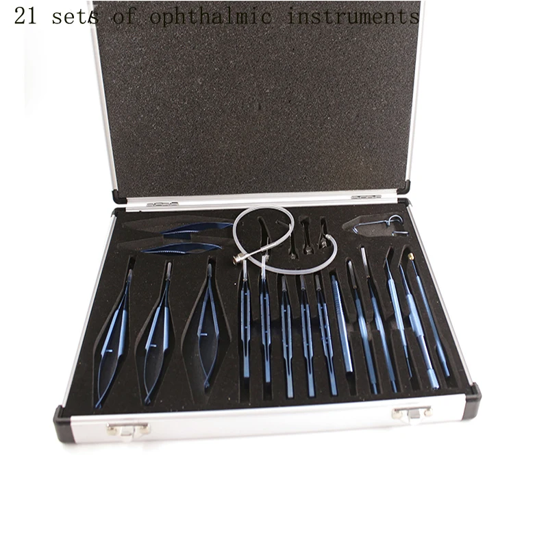 Ophthalmic Microinstruments Titanium Alloy สแตนเลสสตีลเครื่องสำอางค์พลาสติกเครื่องมือ21ชิ้น Microinstruments ชุด