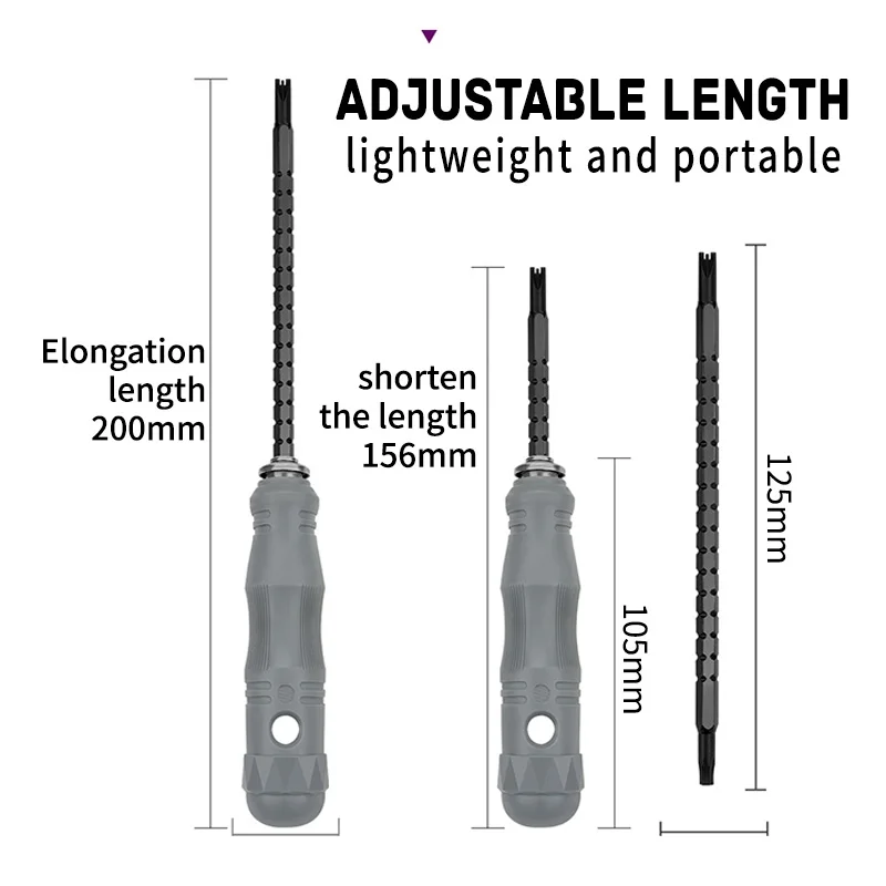 13/17 In 1 Multi-purpose Screwdriver Set Telescopic Cross Flat-head Triangular Inner Cross Double-headed Batch Of Head Tools