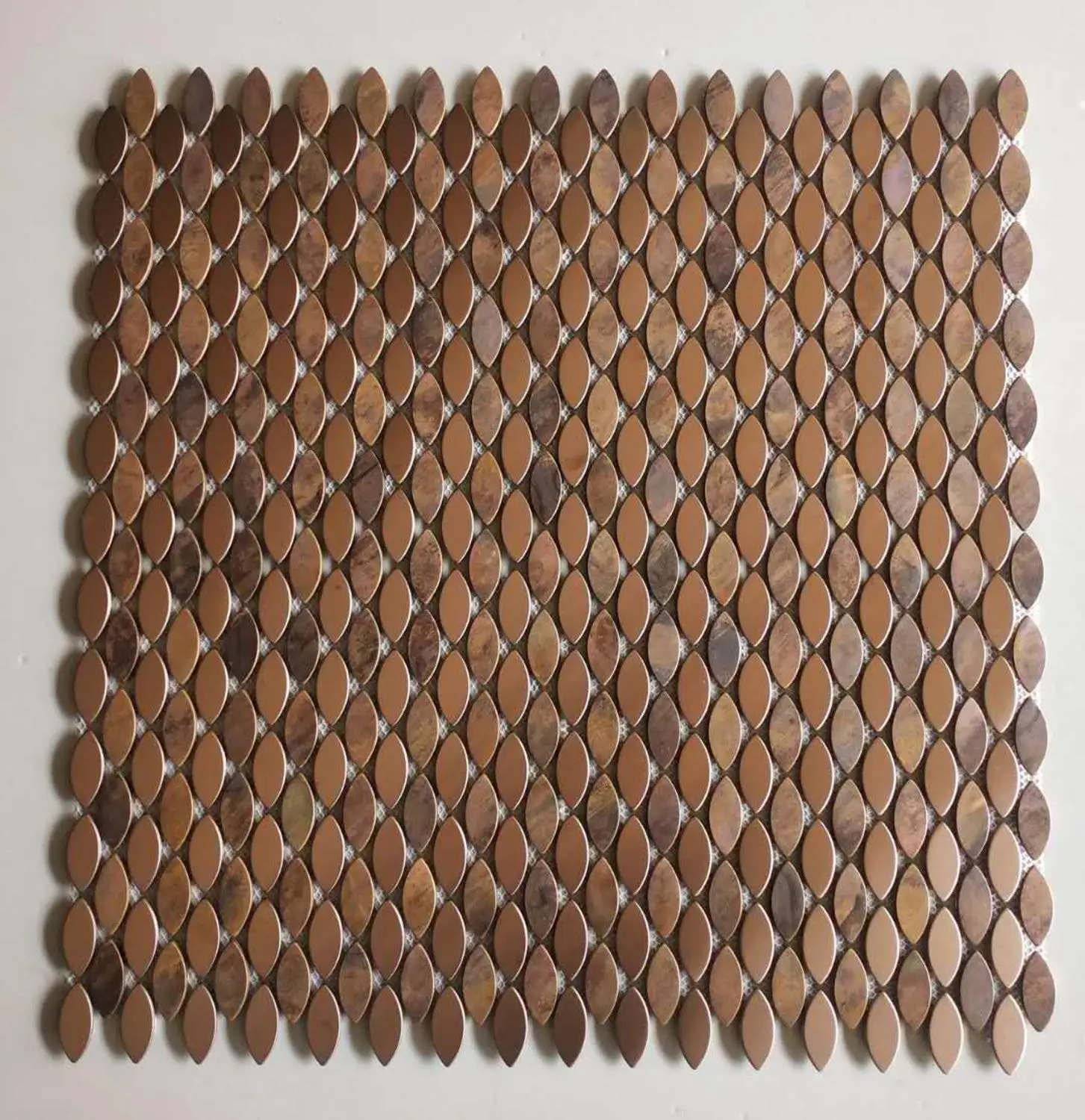 Oval metall fliesen cent oval kupfer backsplash