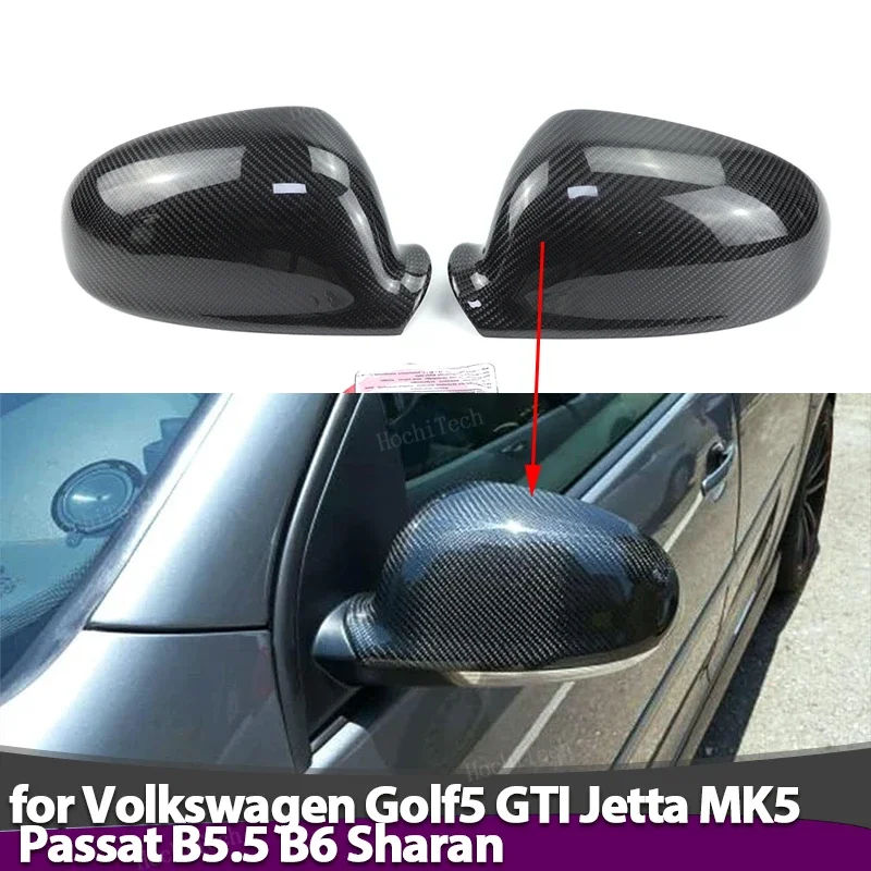 

Накладка на зеркало заднего вида из настоящего углеродного волокна, дополнительная наклейка для VW Volkswagen Passat B5.5 B6 R36 R32 Jetta MK5 Golf 5 GTI Sharan