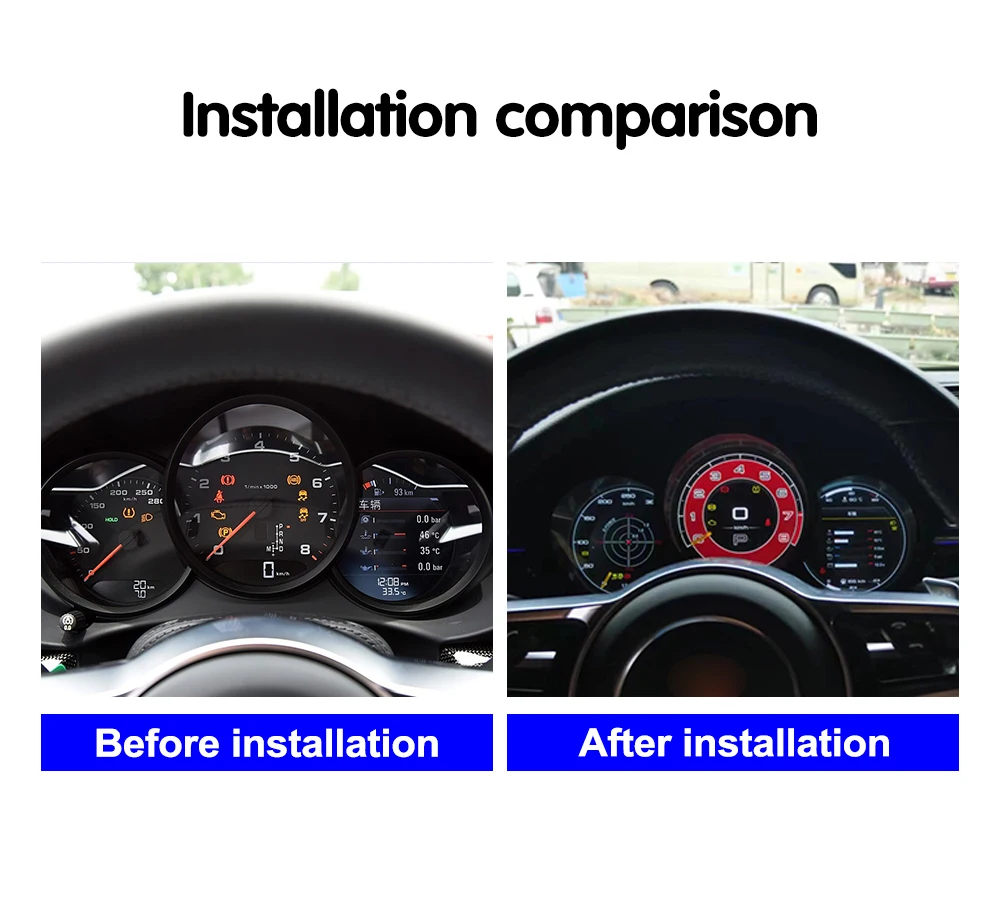 Krando 12.3" Cyfrowy Panel Instrumentów Linux do Porsche Boxster Cayman 718 911 981 997 2011-2016 Wirtualny Kokpit LCD Deska Rozdzielcza