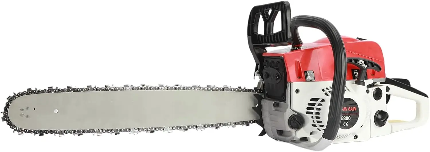 58CC Power Chain Saw 20 Inch Guide Board Chain Saws Handheld Cordless Petrol Chain Saws for Trees Gas Powered Farm, Ranch & Gard