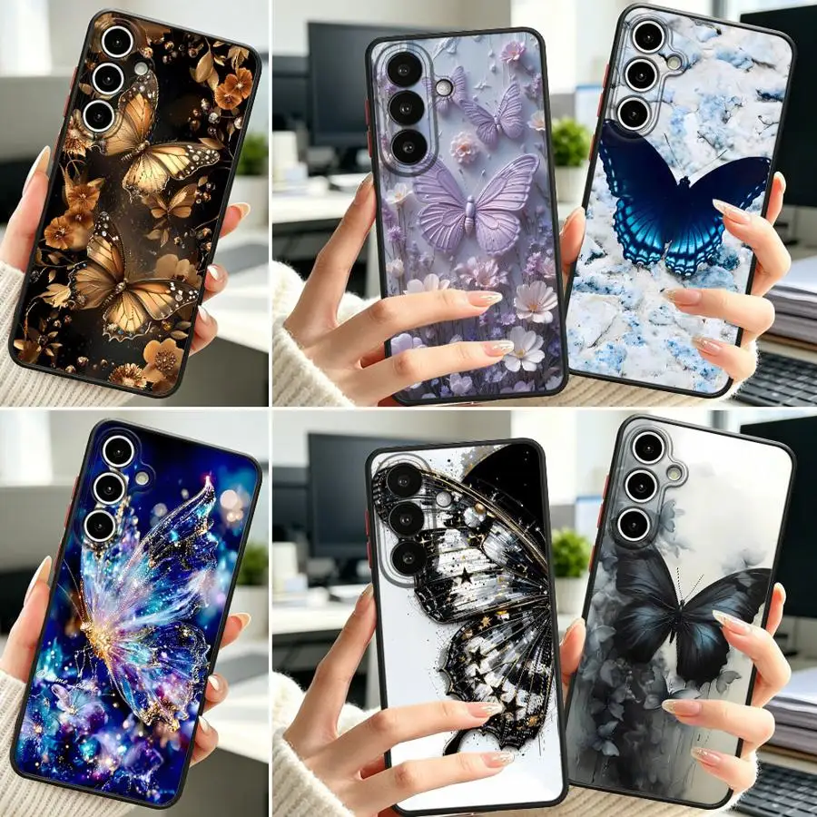 Butterfly Flora Art Phone Cover Case for Samsung Galaxy A57 A34 A36 A56 A55 A14 A23 A54 A53 A16 A15 A17 A52 A33 A72 A35