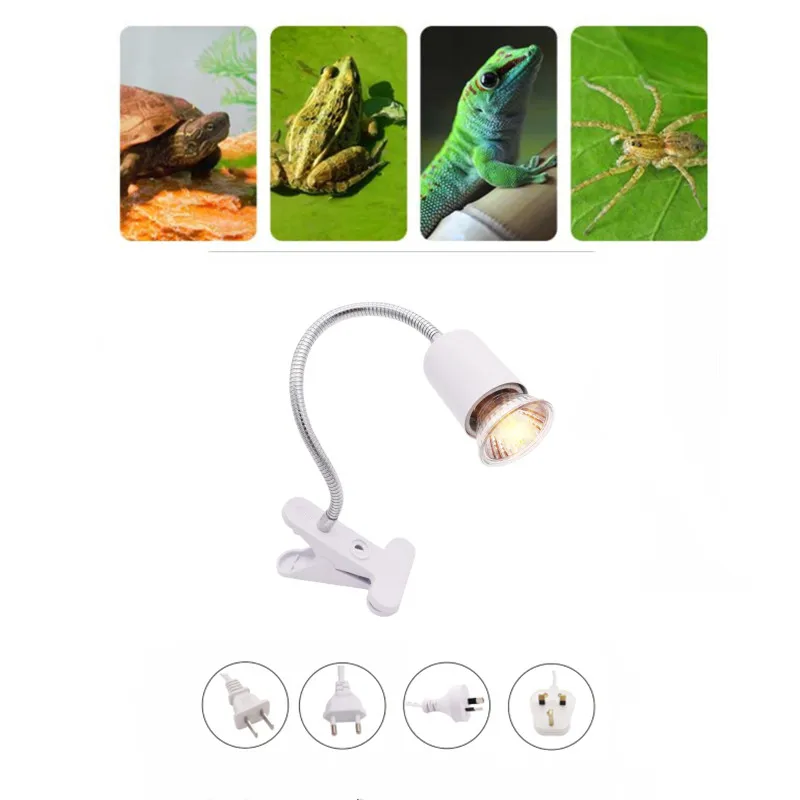 UVA+UVB Reptile Lamp Kit with Clip-on Ceramic Light Holder Turtle Basking UV Heating Lamp Set Tortoises Lizard Lighting 220V New