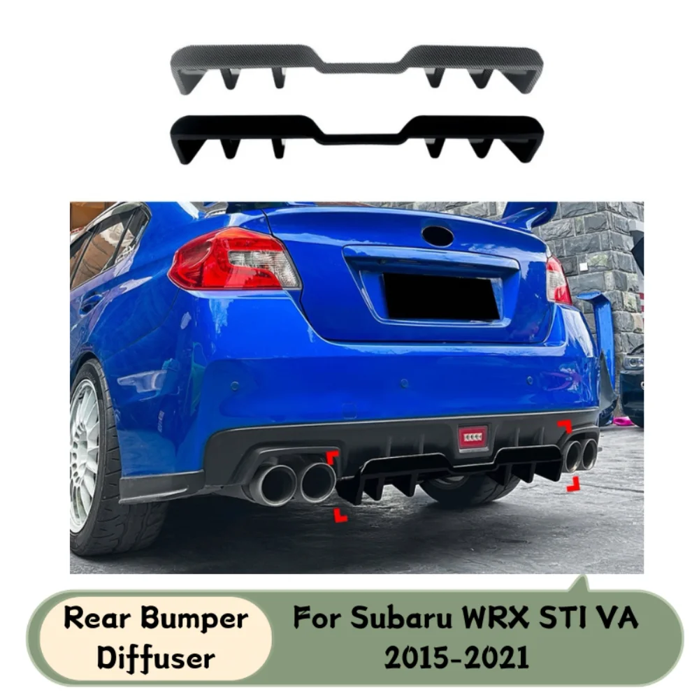 Difusor trasero para Subaru WRX STI VA 2015-2021 ABS Difusor negro brillante Trasero (Дифузор) Labio del parachoques trasero