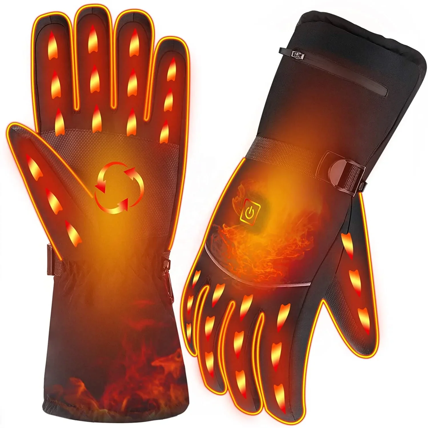 Man and Woman Hot Product black winter hand heated ski glove thin heated gloves