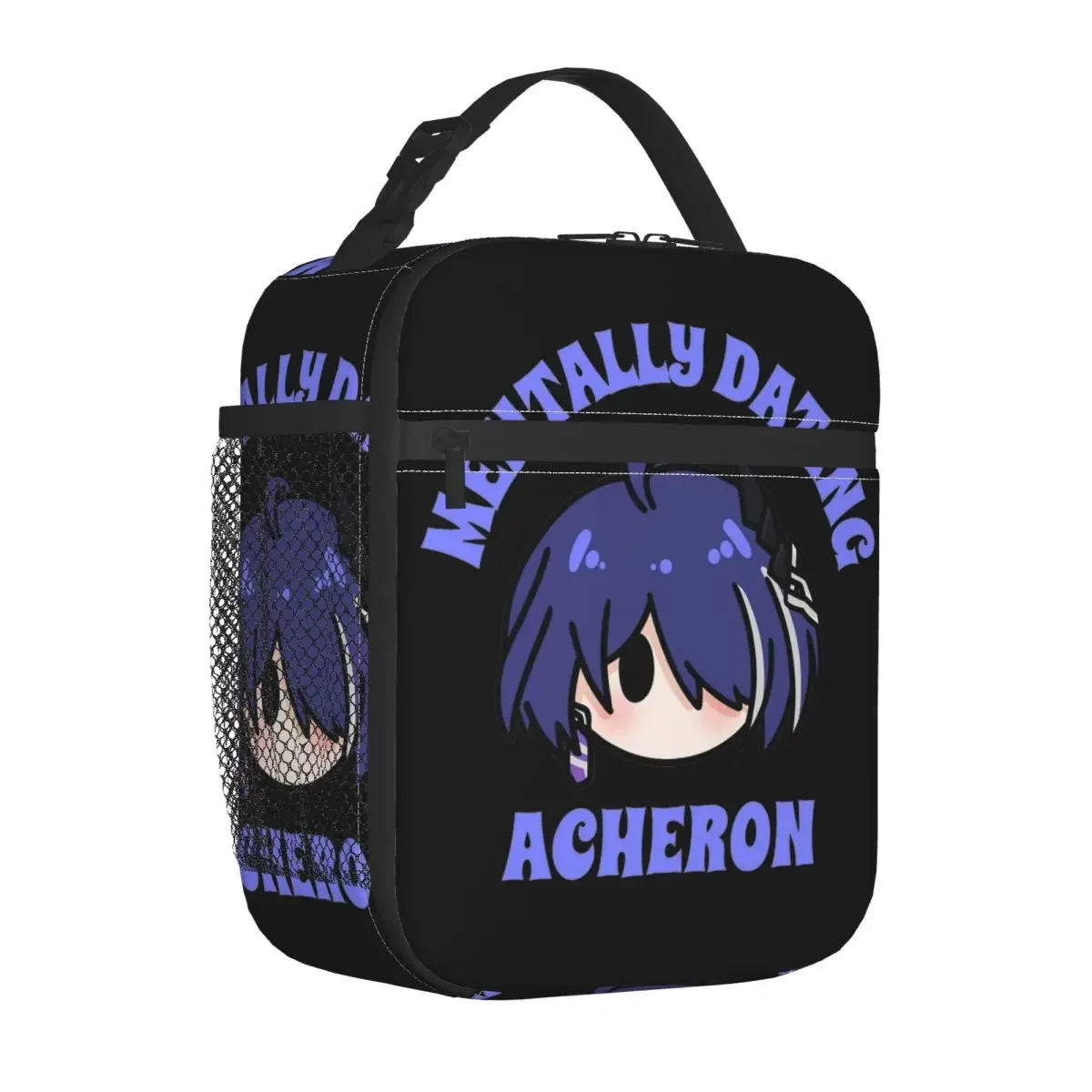 Mentally Dating Honkai Star Rail Acheron Chibi Insulated Lunch Bag High Capacity Lunch Container Cooler Bag Lunch Box Tote Beach