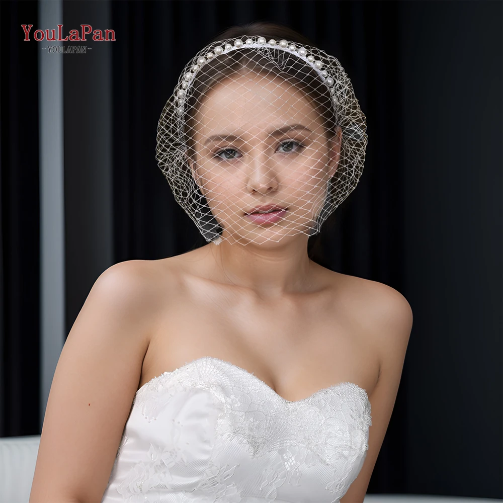 

YouLaPan VA11 Bridal Birdcage Veil Wedding Blusher Veil Bachelorette Party Accessories Black Veil Brides First Communion Girls