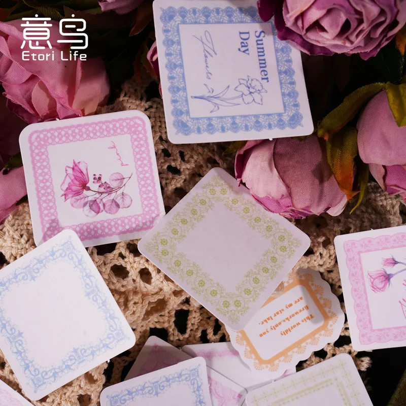 46Pcs Boxed Stickers Fresh Style Self-Adhesive Decorative Sealing Stickers for Scrapbook Journal Diary