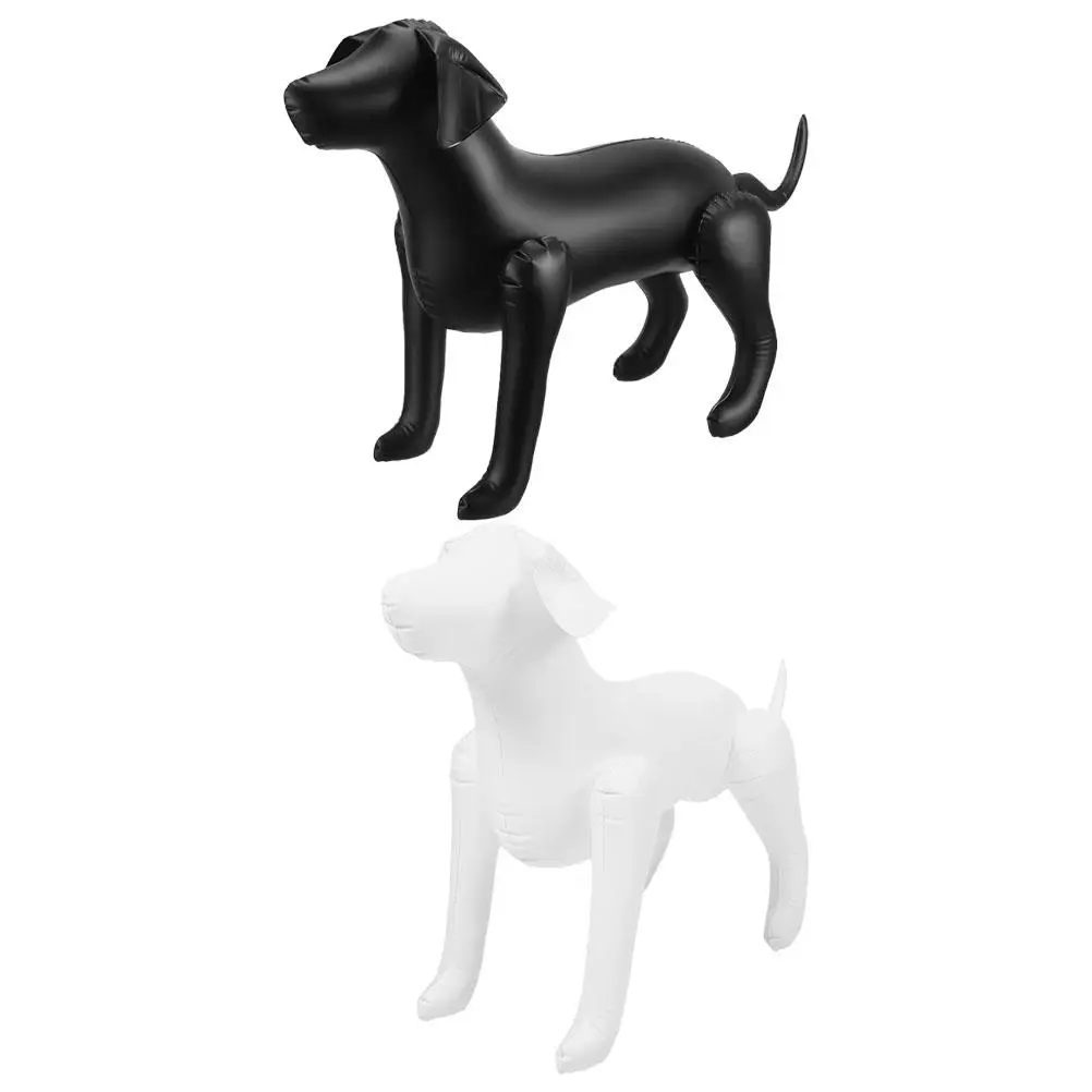 

2 Pcs Pet Clothing Model Inflatable Dog Mannequin Display White Black PVC Shop Animal Standing Decorations for Accessories Dog
