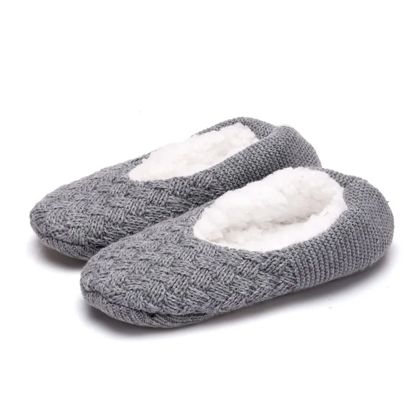 Pantofola con calzino antiscivolo Pantofola da pavimento in pile di lana per interni Donna Mantieni caldo l'inverno antiscivolo Scarpe da casa addensate per adulti 2W107