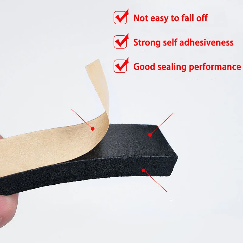 

Self Adhesive EPDM Foam Rubber Seal Strip 10M/Roll, 1/2/3/4/5/6mm Thick Sponge Seal for Cabinet & Electrical Box