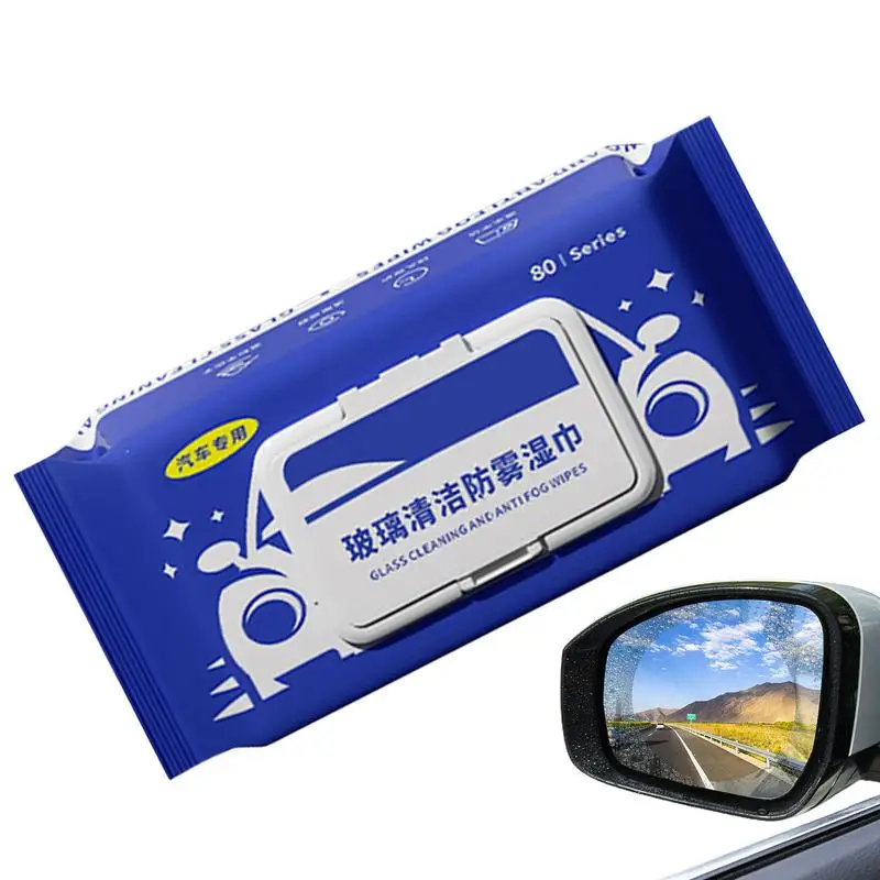 

80pcs Anti Fog Wipes for Glasses Portable Auto Glass Cleaner Windshield Glass Driving Mirror Glasses Window Prevent Fogging