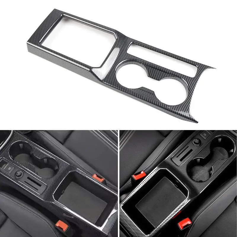 

Только LHD для Audi A3 8Y 2019-2021 ABS из углеродного волокна, автомобильные аксессуары, центральная консоль, держатель для чашки с водой, ящик для хранения, рамка, накладка