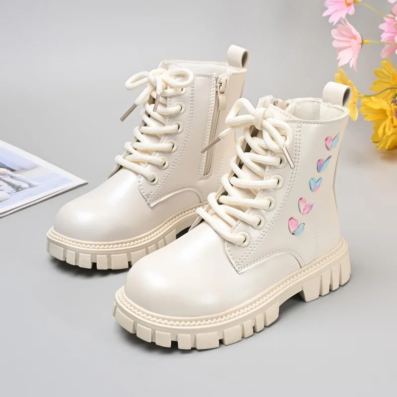 Bild 5: Kinder Kurze Stiefel Koreanischen Stil Vielseitige Kinder Leder Stiefel Mode Seite Zipper 2025, Herbst Neue Mädchen Prinzessin Stiefel Weiche