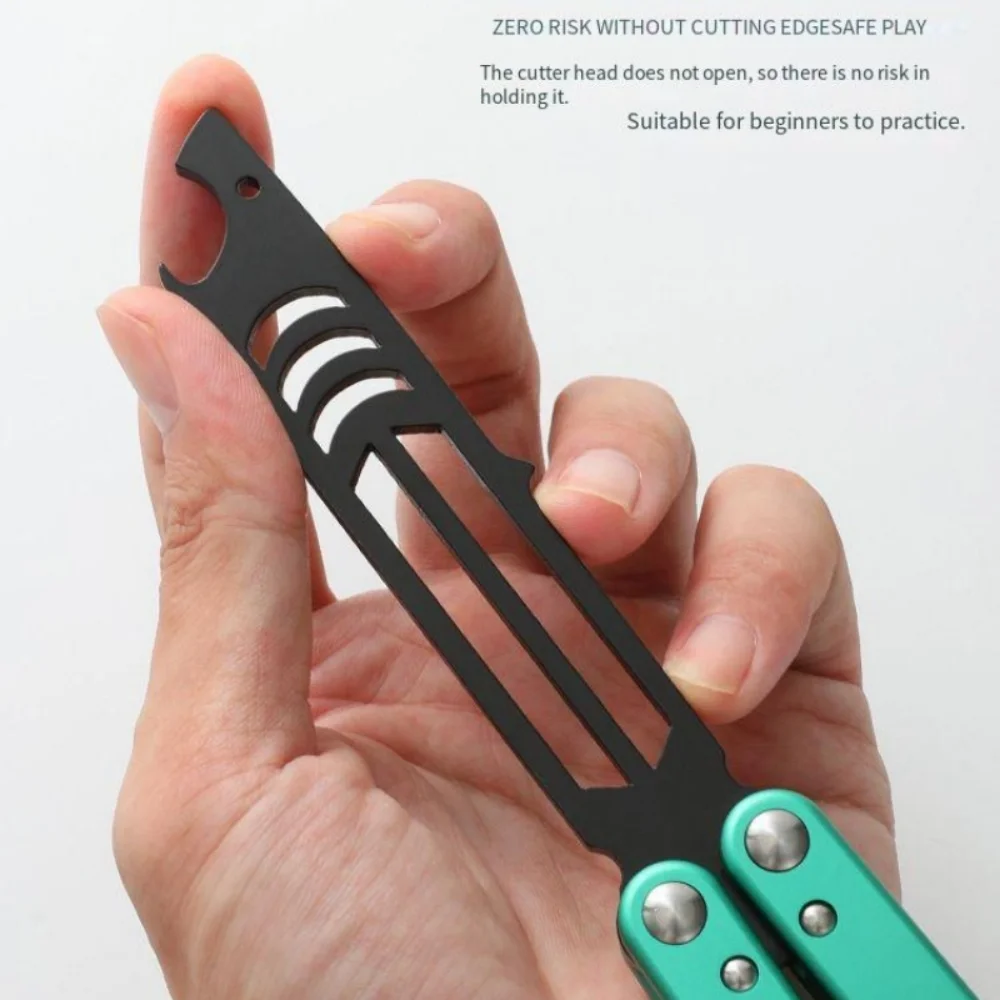440C Blade Aluminum Alloy Handle Balisong Trainer No Sharp Tanto Folding Knife Outdoor Pocket EDC Training Flail Practice Tools - view 3