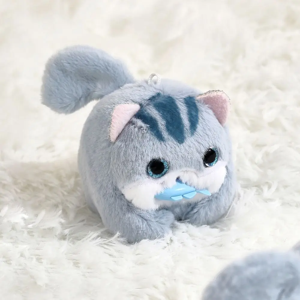 LLavero de cola de gato de dibujos animados, colgante de gato de peluche Kawaii, llavero de peluche de gato bonito