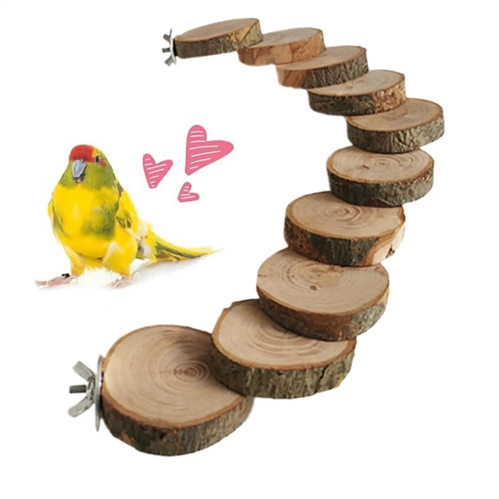 Juguete de escalera de madera para loros, estructura de escalada para loros, estación de salto, puente para loros, escalera para hámster, accesorio de escalera para periquitos