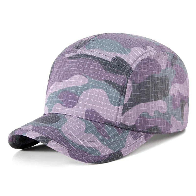 Sommerliche, leichte Baseballkappe mit Karomuster und Tarnmuster für Damen und Herren, ideal für Outdoor-Sportarten und als Sonnenschutz, Sport-Sonnenhut. – Detail 8