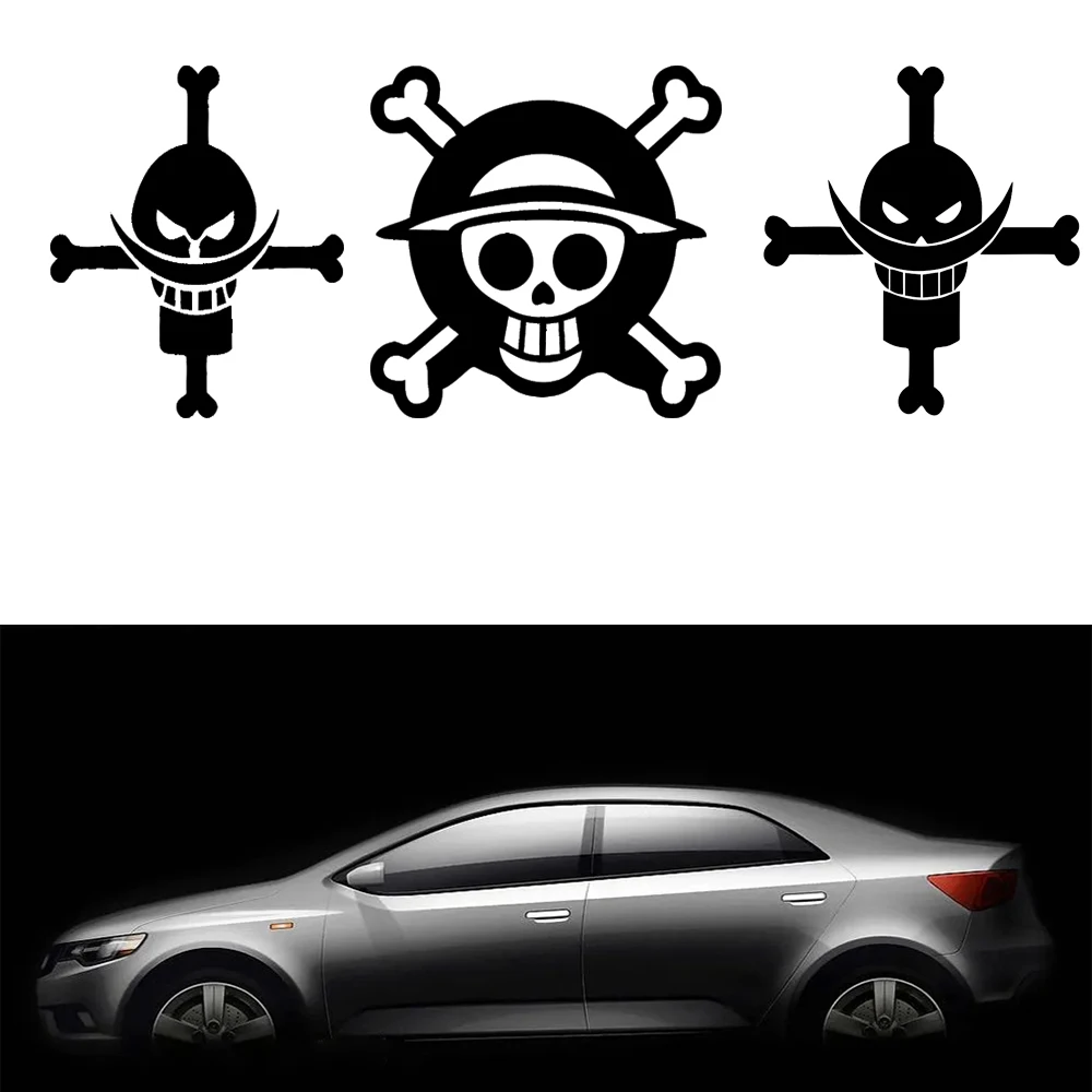 Pirate Cross Skull Car Stickers Vinyl Decal Waterproof Die Cut for Gas Tank Laptop Tablet Computer Window Bumper Creative Decor