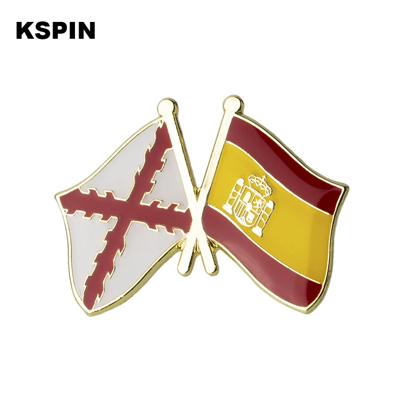 Spain Friendship Flag Lapel Pins Badge Brooch Badges on Backpack Pin Brooch