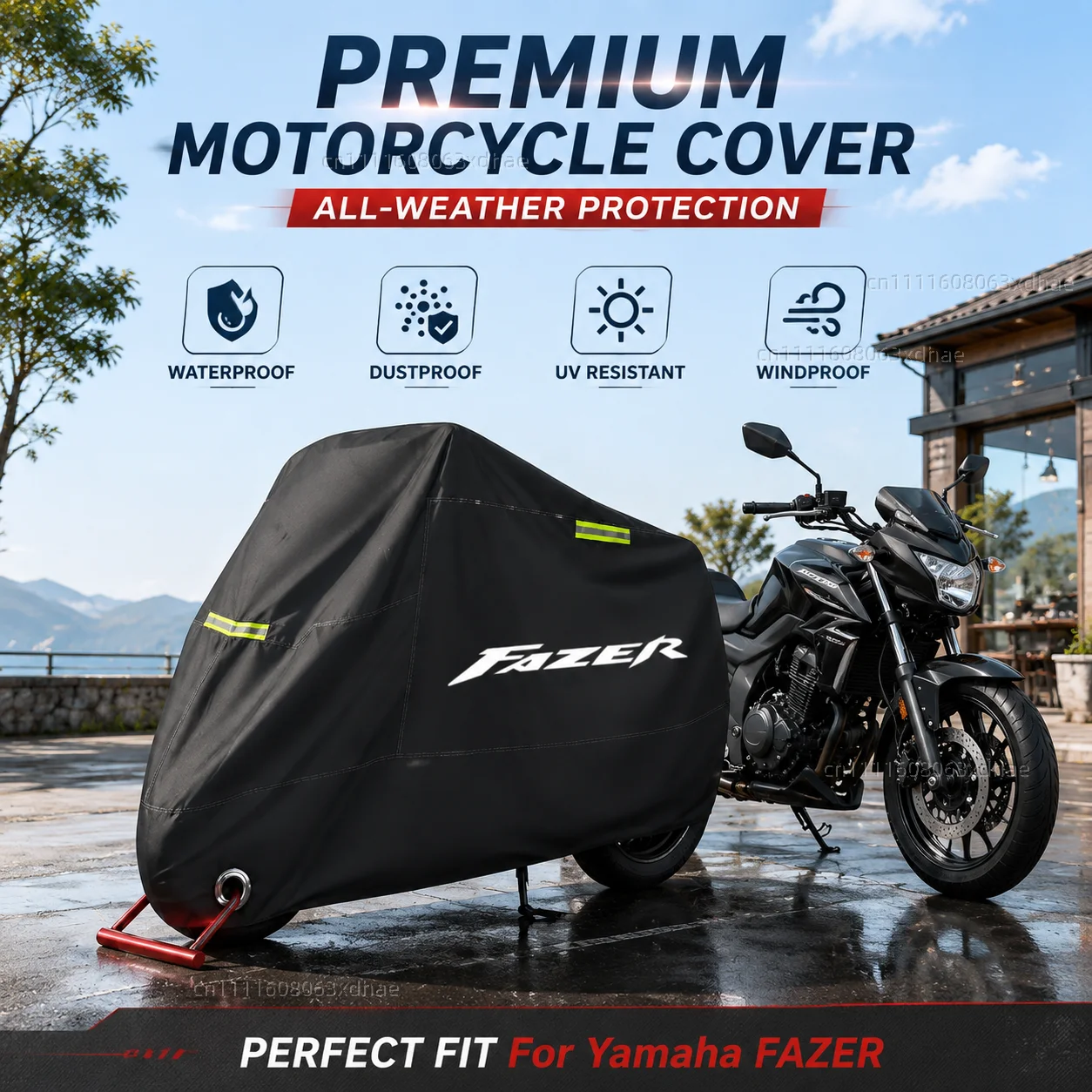 

All Season Motorcycle Cover Rainproof Dustproof UV Protection 190T Oxford Cloth For For Yamaha FZ1 FAZER FZ6 FZ6R FZ8 FAZER