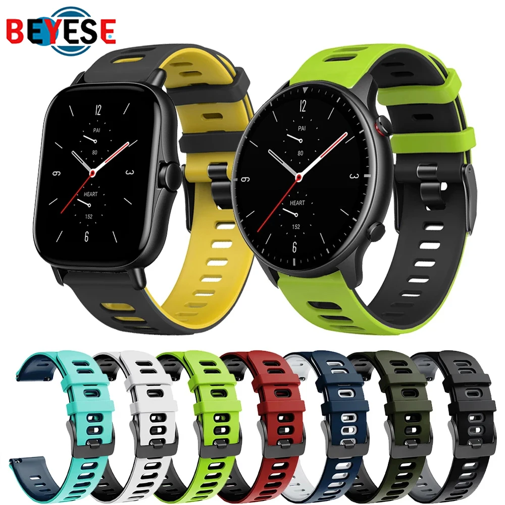 20/22mm Universal Strap For Amazfit GTR4/GTS4 Mini Silicone Sport Watchband Bracelet Wristband Accessor For Huawei Watch GT2/GT3