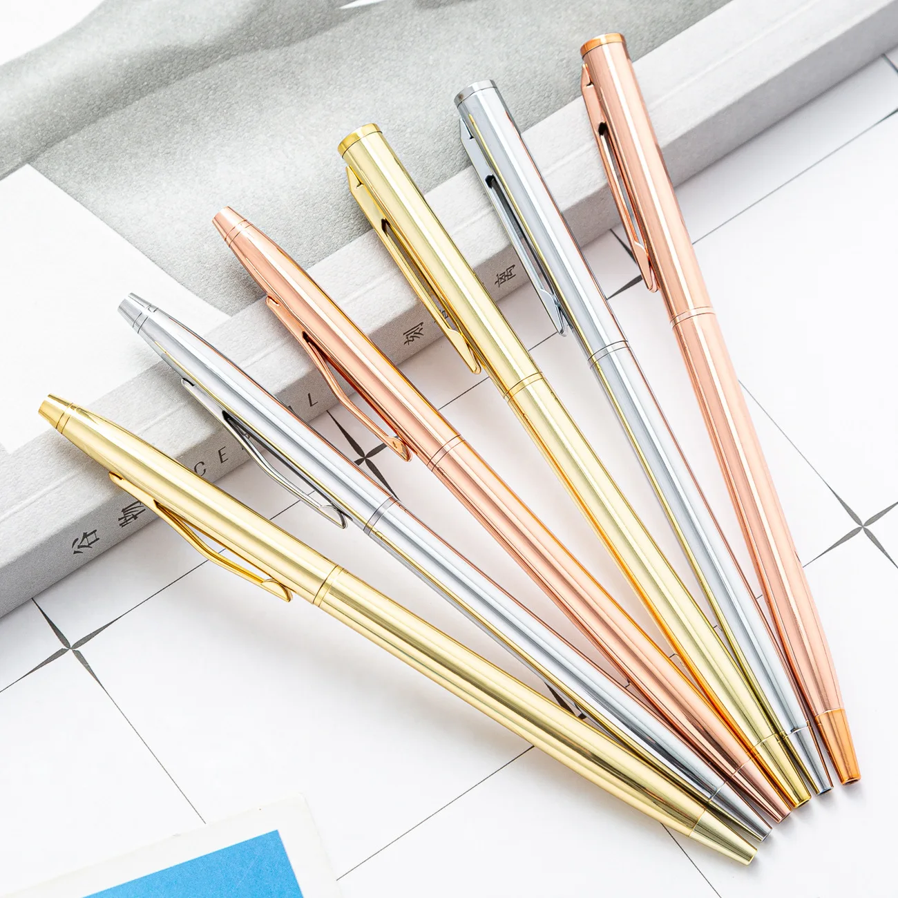 1 Pcs Gold-plated Ballpoint Pen,office Stationery Business Metal Pen School Suplies Wholesale