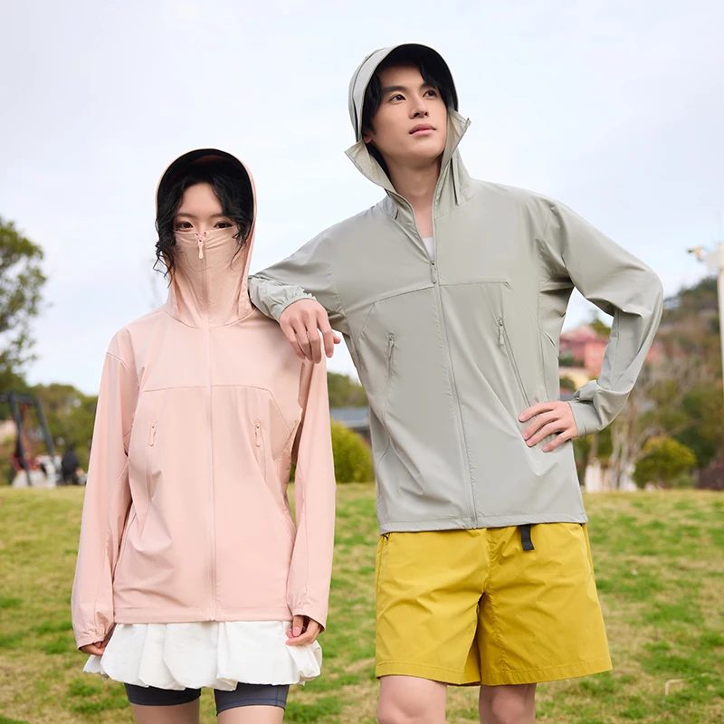 

Couple Outdoor Mountaineering Hiking Sweating Quick Drying Sunscreen Clothes Summer Lightweight Breathable UV Resistant Jacket