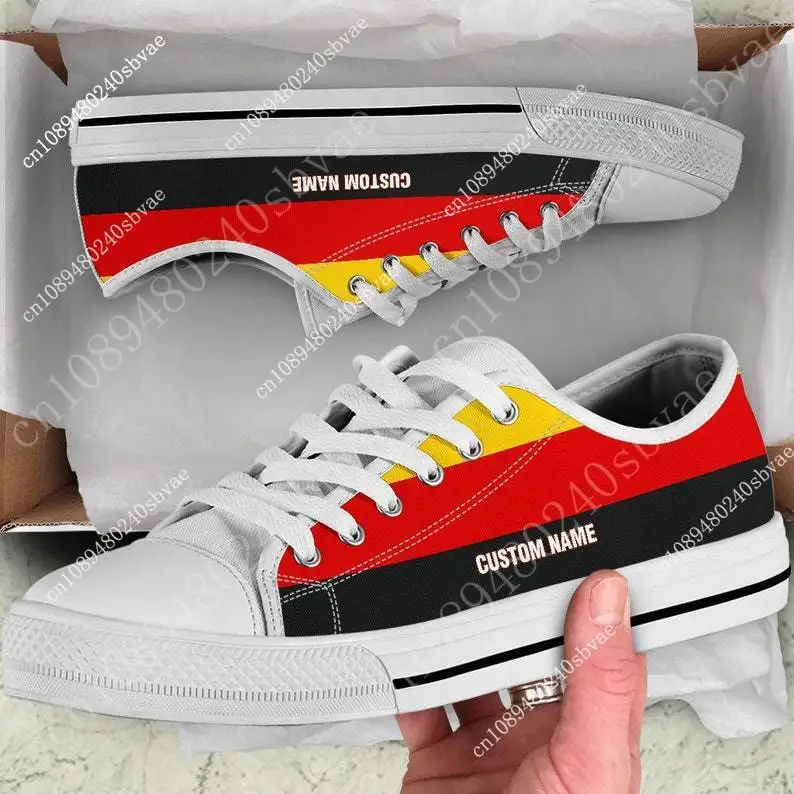 Deutsch Flagge Turnschuhe Low-Top-Schuhe Männer Frauen Teenager Leinwand hochwertige Sneaker lässig maßge schneiderte Schuhe anpassen Schuh