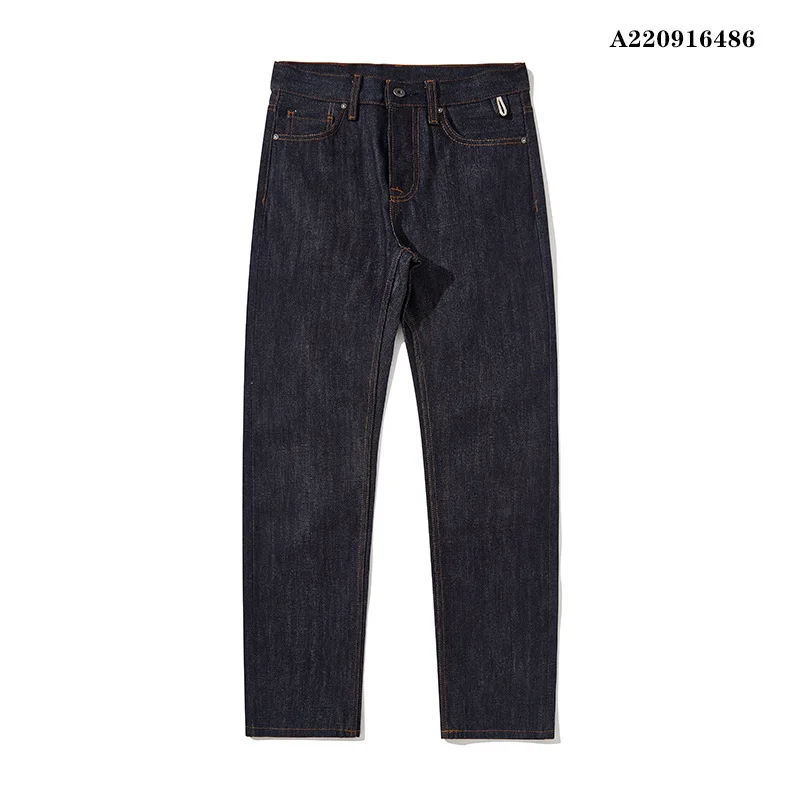 

American Retro Casual Selvedge Jeans for Men Redline 15oz Heavyweight Button Fly Regular Straight-Leg Raw Denim Jeans Pants
