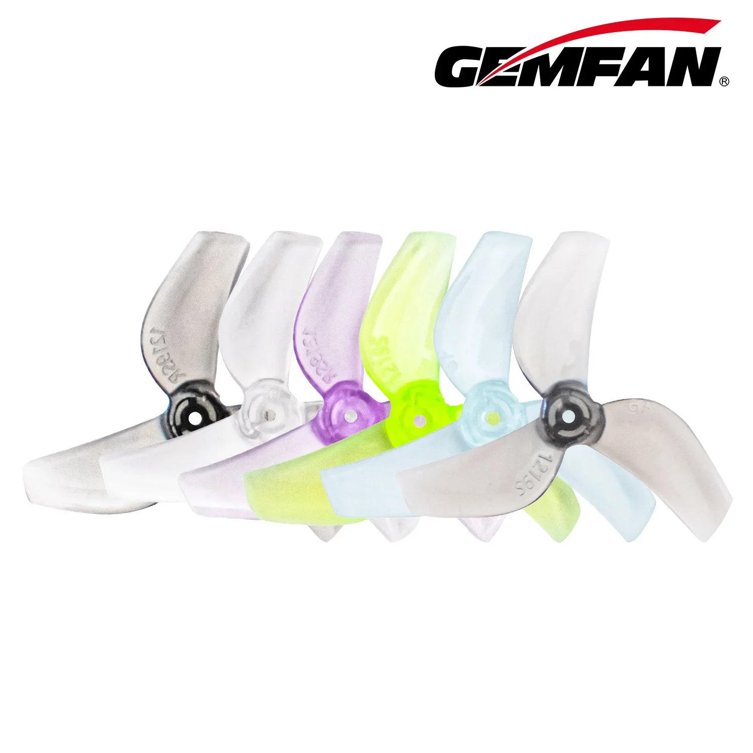 Gemfan 31mm 1219S PC 3 Blade Propeller, 12 Pairs, Random Color, 0.8mm or 1.0mm Shaft Hole Optional