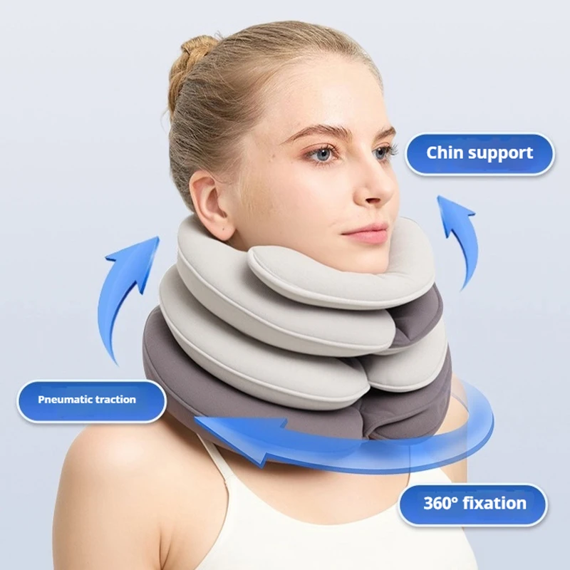 Cervical Neck Traction Device - Inflatable Neck Stretcher Pillow for Instant Neck Decompression Neck Support Brace for Home Use