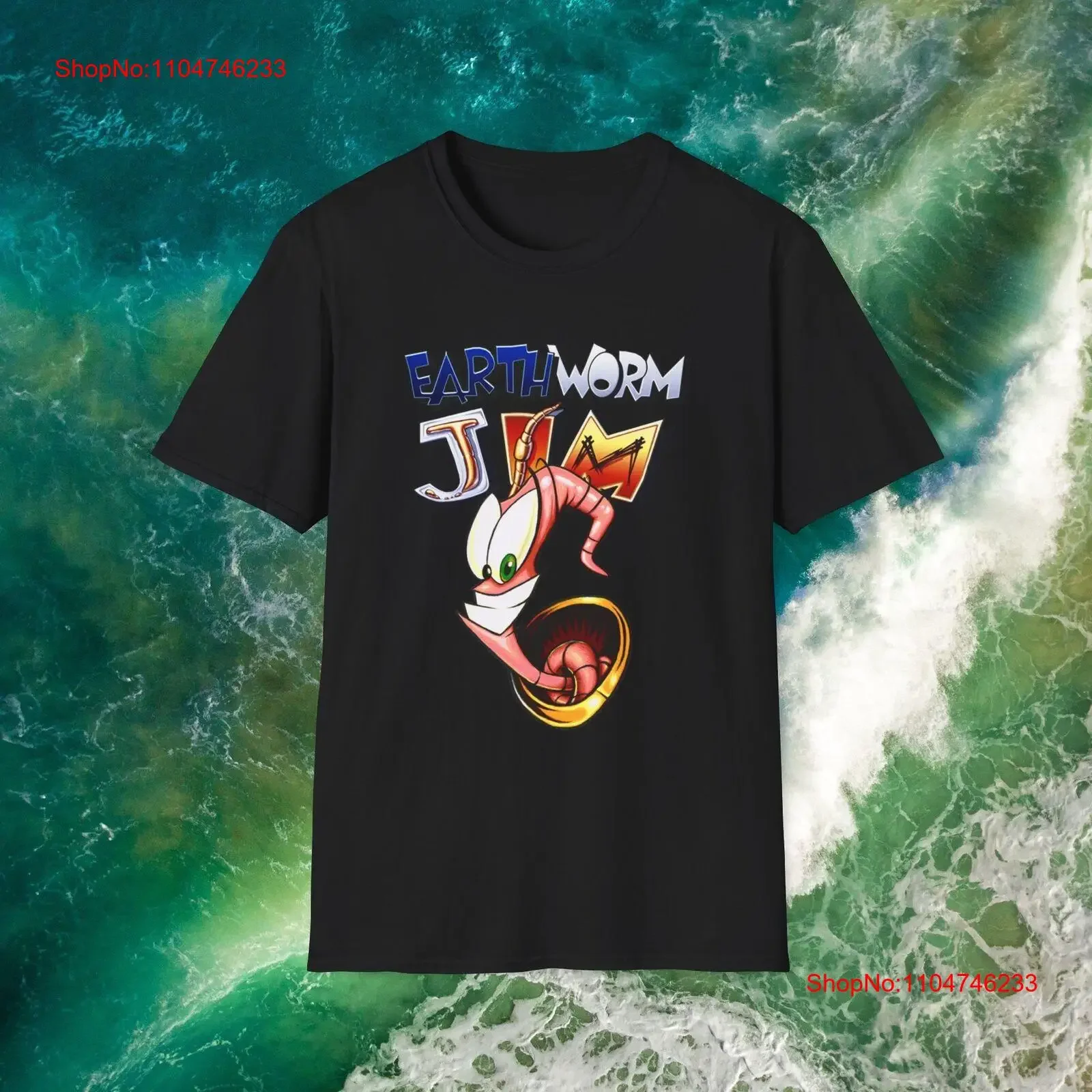 Lombrico Jim clásico Vintage 90s camiseta de dibujos animados Retro comedia animación vintage lavado moda Top para uso diario suave