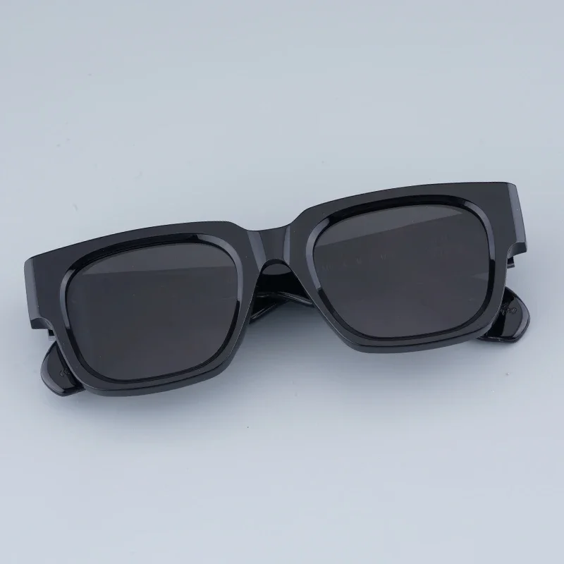 JMM ENZO نظارات شمسية مربعة كبيرة الحجم بتصميم ياباني ماركة سميكة مصنوعة يدويًا من الأسيتات الكلاسيكية Uv400 نظارات معدنية ذهبية وفضية