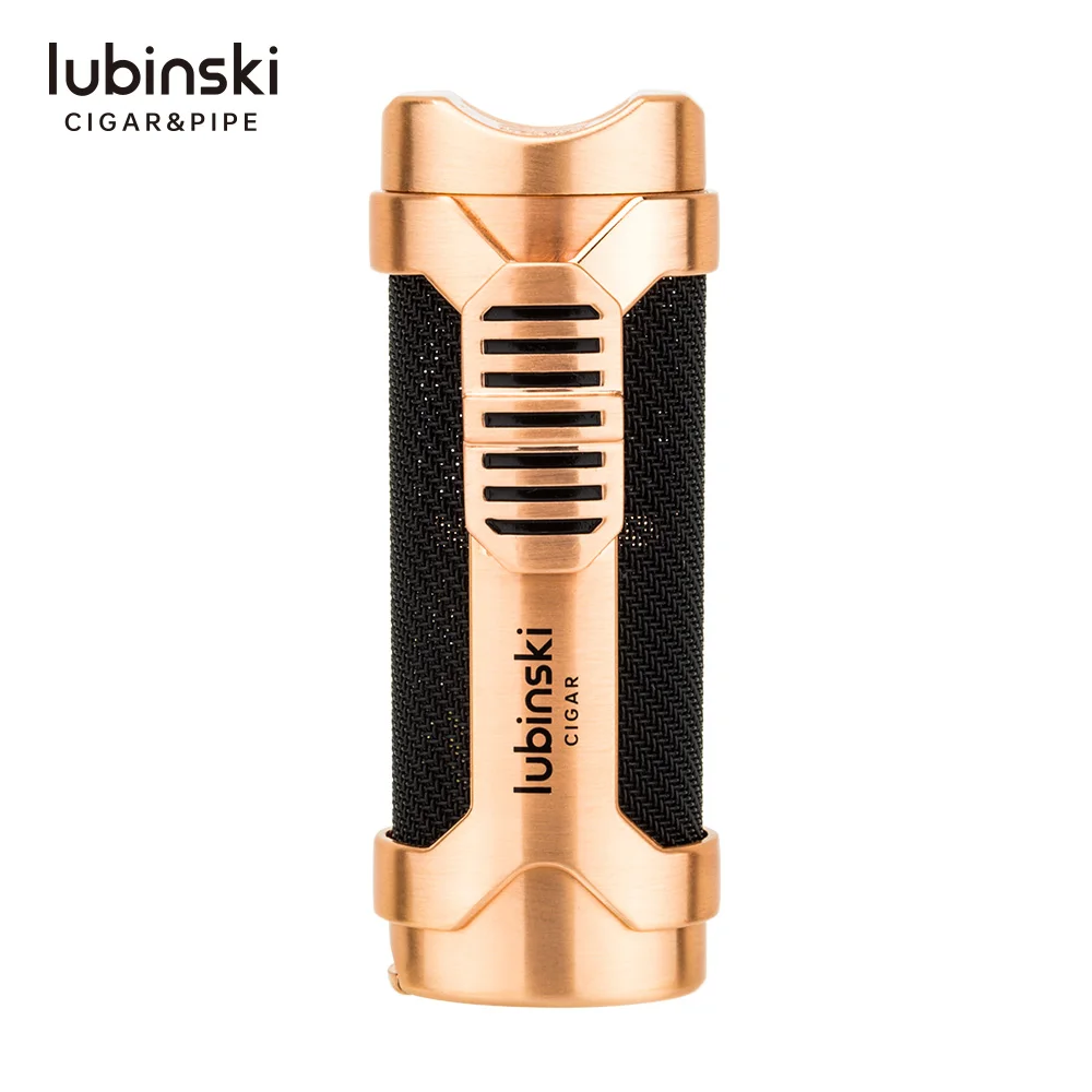 Lubinski YJA-10042 Luxury Mesh Cigar Lighter Single Blue Flame Multi-functional Cigar Holder