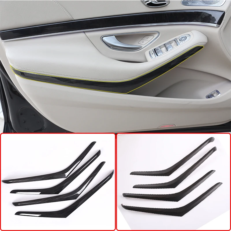 4pcs/set For Mercedes benz W222 S Class S320 2014-2017 Car-Styling ABS Dark Wood Grain Interior Door Decotation Strips Trim
