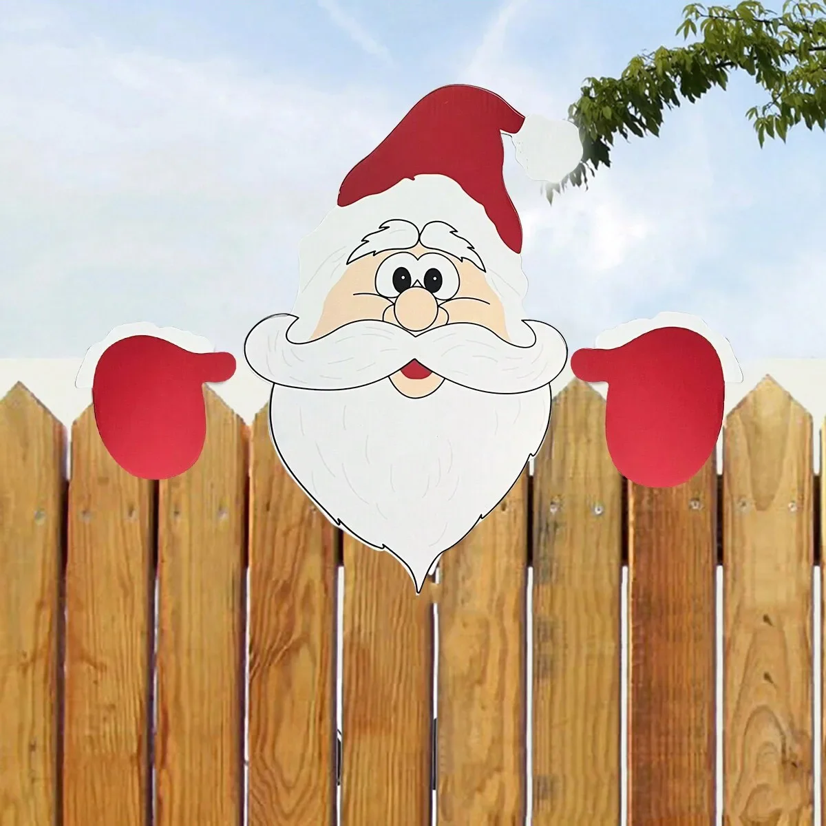 1pc-Weihnachten Zaun Ornamente Santa Clause Peeker Yard Ornamente Indoor Outdoor Boden Plakat DIY Festival Geschenk