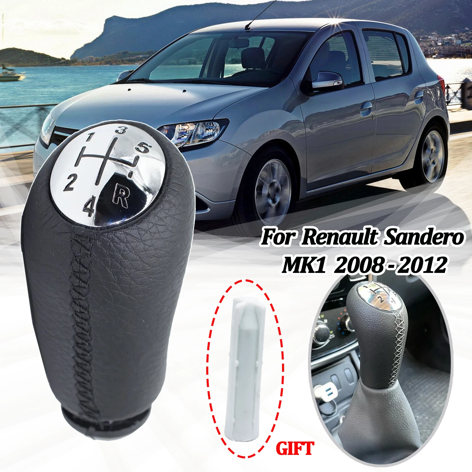 

Matte MT Gear Shift Knob For Dacia Sandero MK1 Megane 2 MK2 Clio III MK3 Sandero Shifter Stick Headball Pen Ball Arm Black Gray