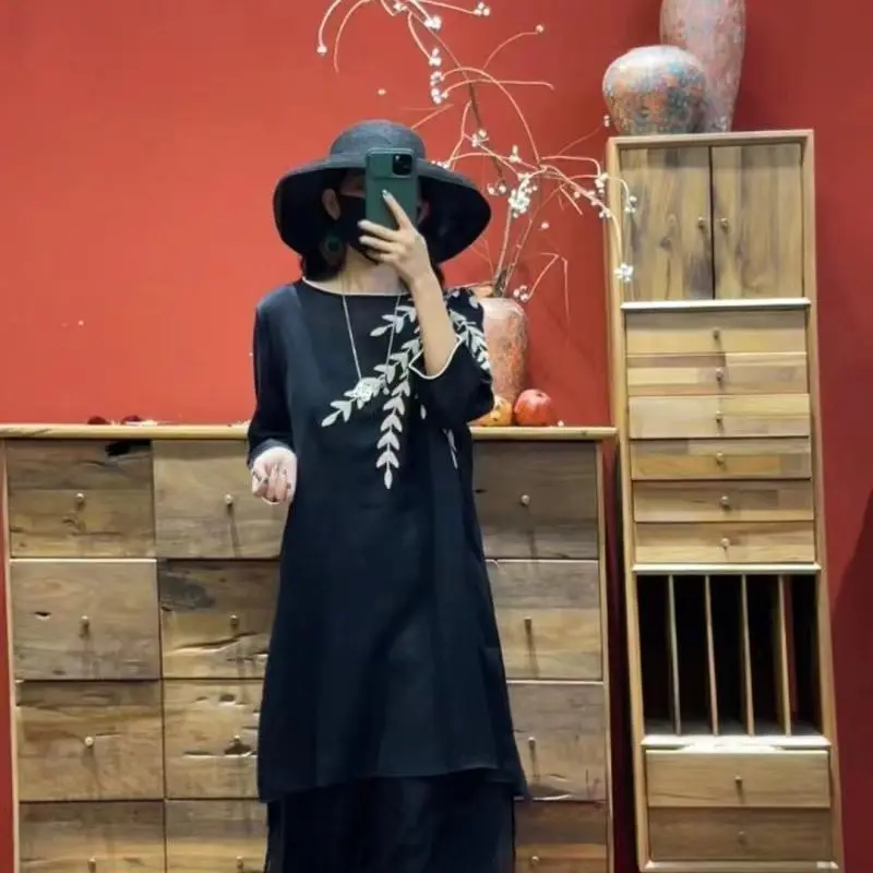 2024 nuova primavera edizione allentata camicetta da donna retrò stile culturale e etnico ricamo top cheongsam da donna