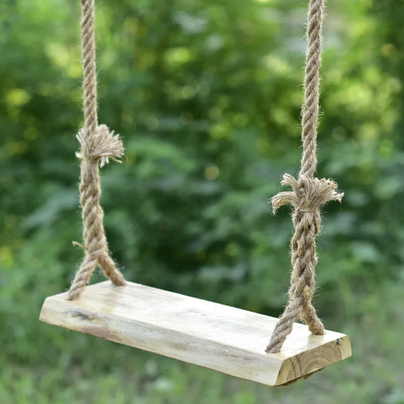 

Outdoor indoor decorative children's adult dormitory courtyard anti-corrosion raw wood hanging rope swing board