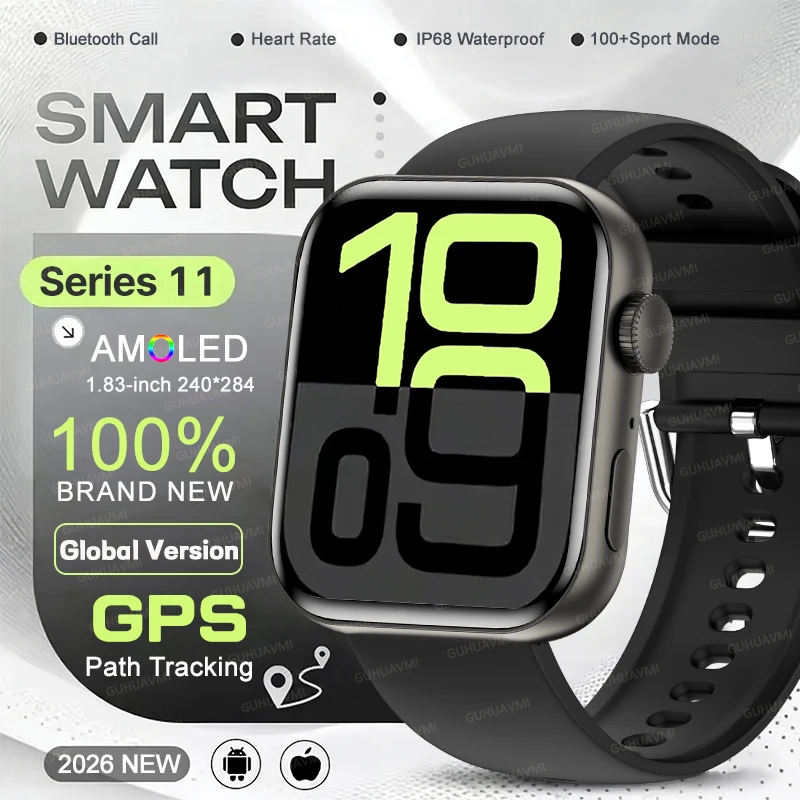 

2026 Global Version Fit 3 Series 11 Smart Watch Dial TO Answer Calorie GPS Tracking Heart Rate Monitoring Bluetooth Talk Watch