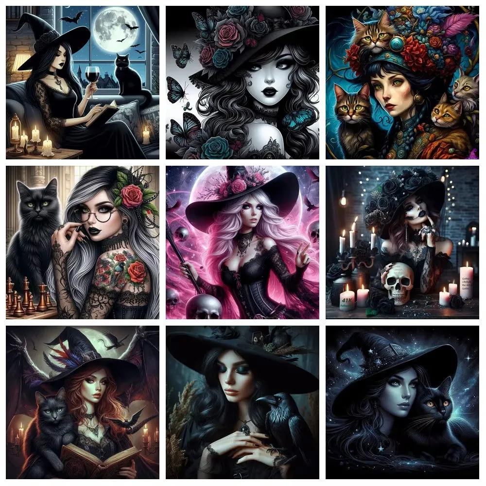 Large Jigsaw Puzzle 500/1000 Pieces Beautiful Witch Paper Puzzles Adult Present Portable Box for Family Games Educational Toys