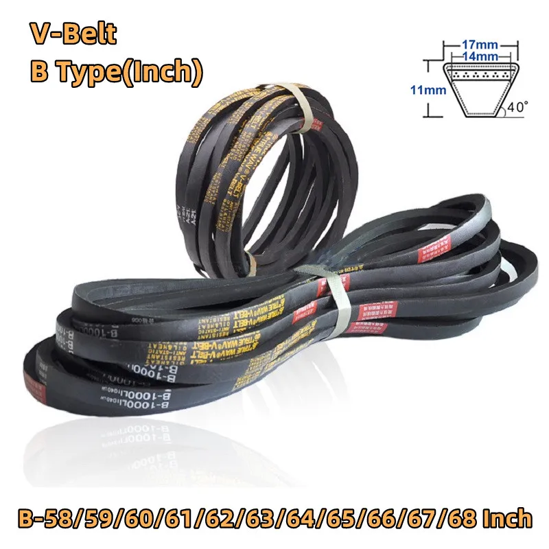 B Type Black Rubber Drive V Belt B-58/59/60/61/62/63/64/65/66/67/68 Inch Triangle Belt industrial Transmission Belt