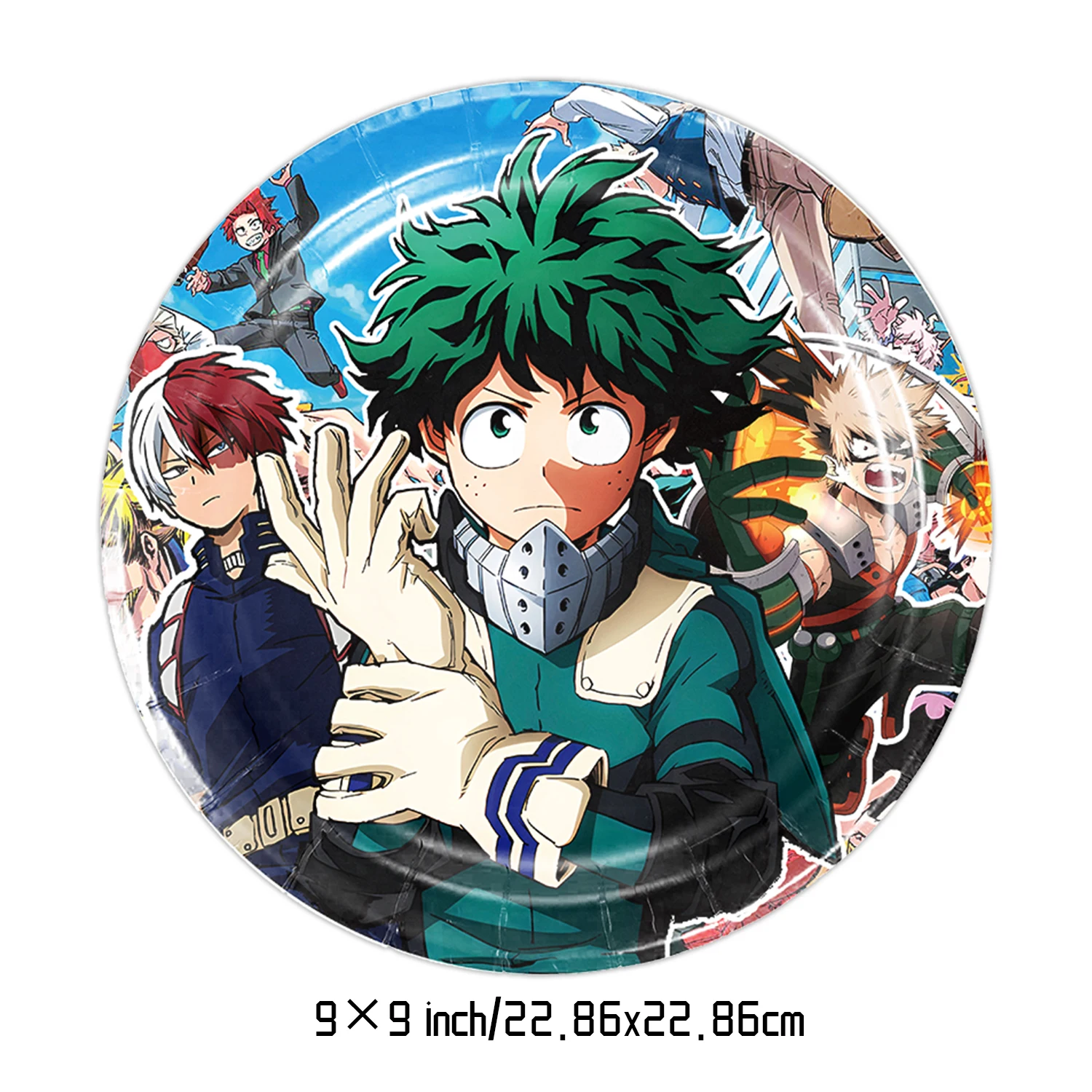 My Hero Academia Geburtstagsparty-Dekoration Einweg-Tischgeschirr Tischdecke Ballons Teller Kuchen Servietten Geschenk Kinder-Party-Zubehör-Set – Detail 6